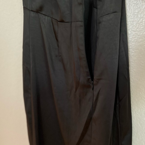 NWOT Make it Elegant Black Satin Strappy Maxi Dress - Picture 8 of 9